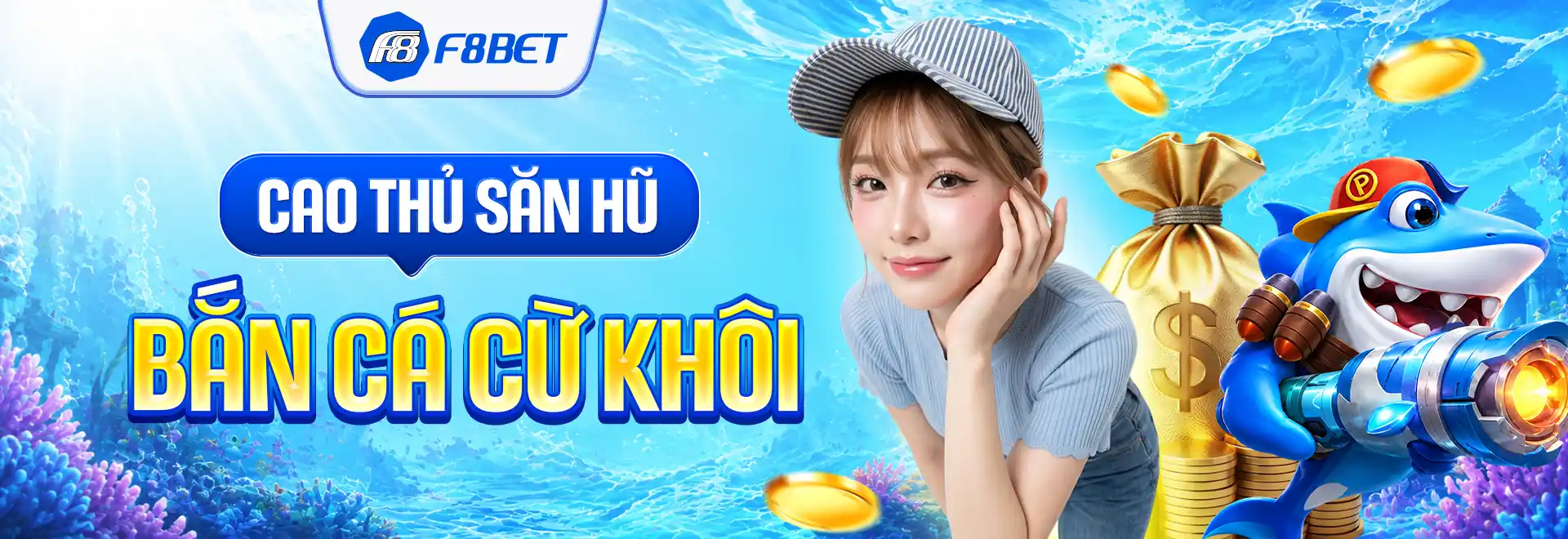 f8bet banner cao thủ săn hũ bắn cá cừ khôi